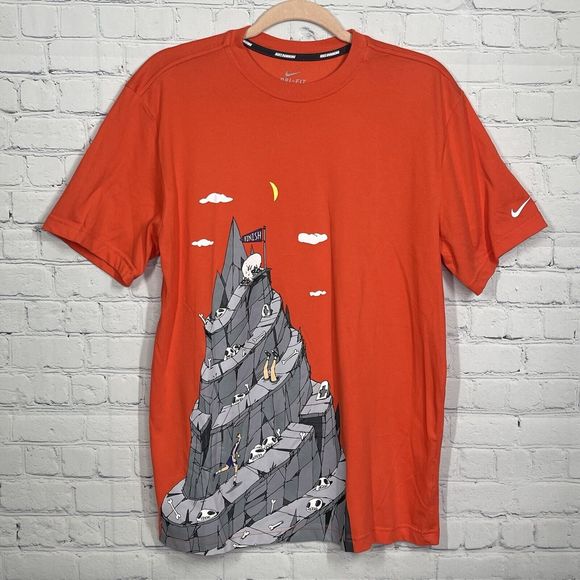 Nike Other - Nike Shirt Men M Crew Neck Orange Halloween Dry Fit Finish Run Limited Edition